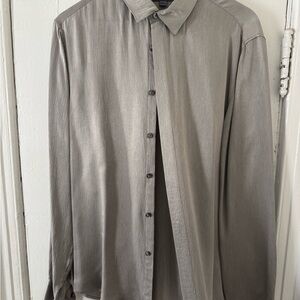 John Varvatos Men's Grey Button-Up Shirt